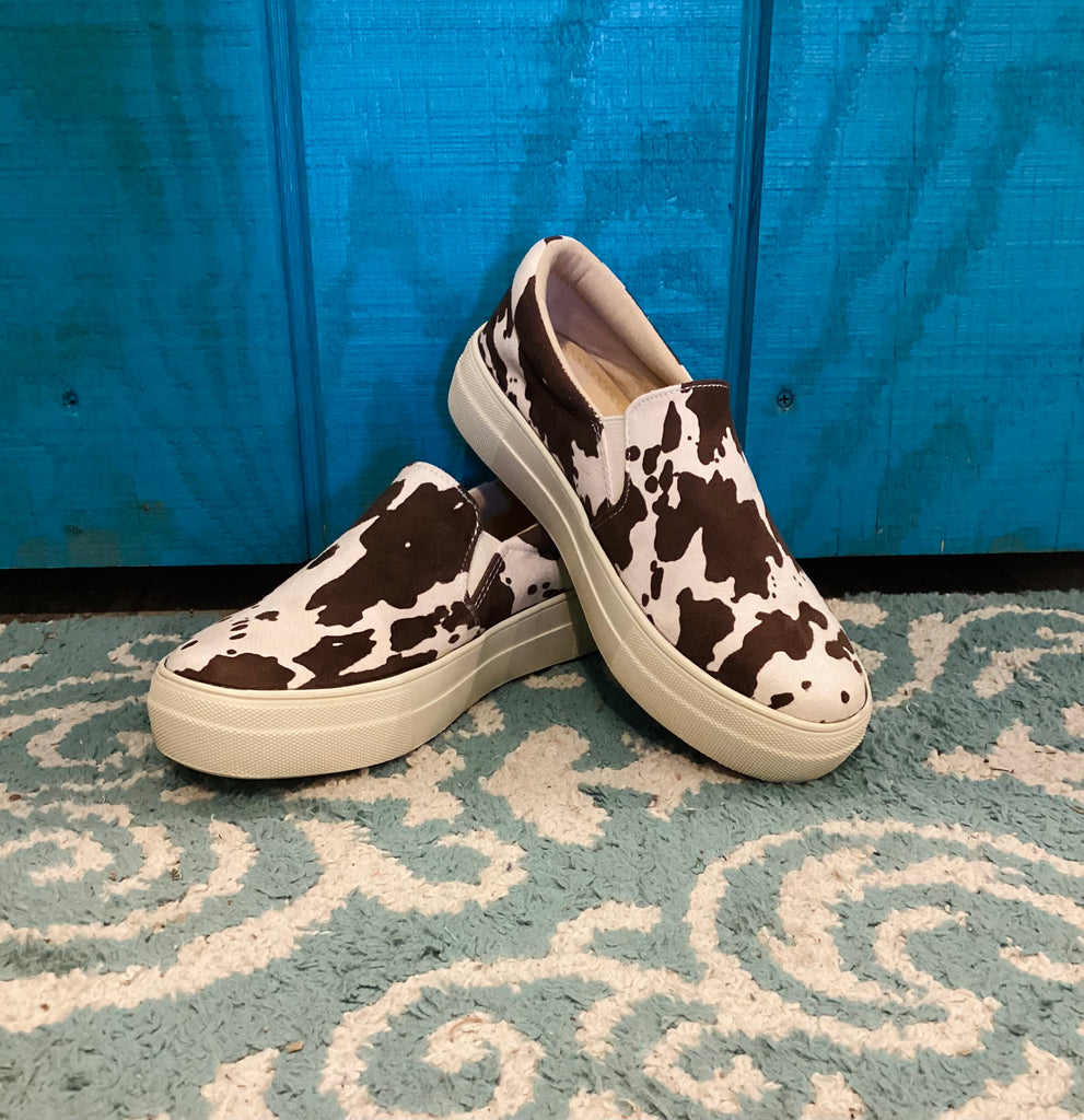 Cow Print Tennis Shoes