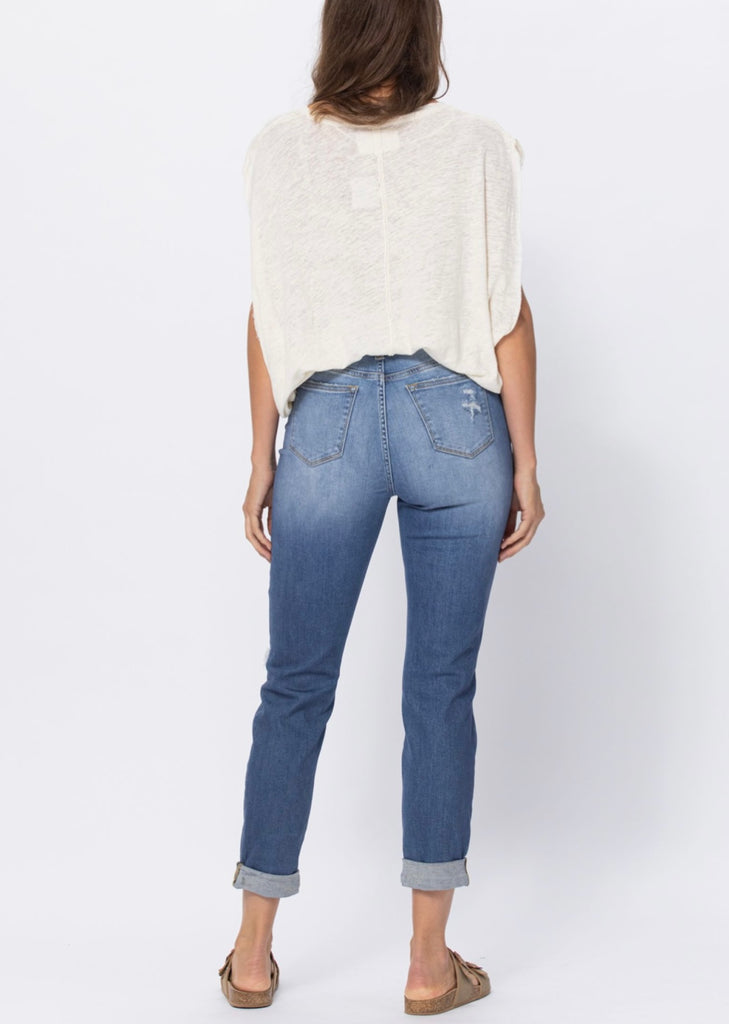 Judy Blue Jeans / Boyfriend Fit Destroyed High Waist Jeans