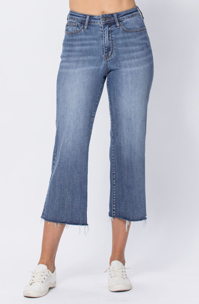 Raw Him Judy Blue Wide Leg Crop