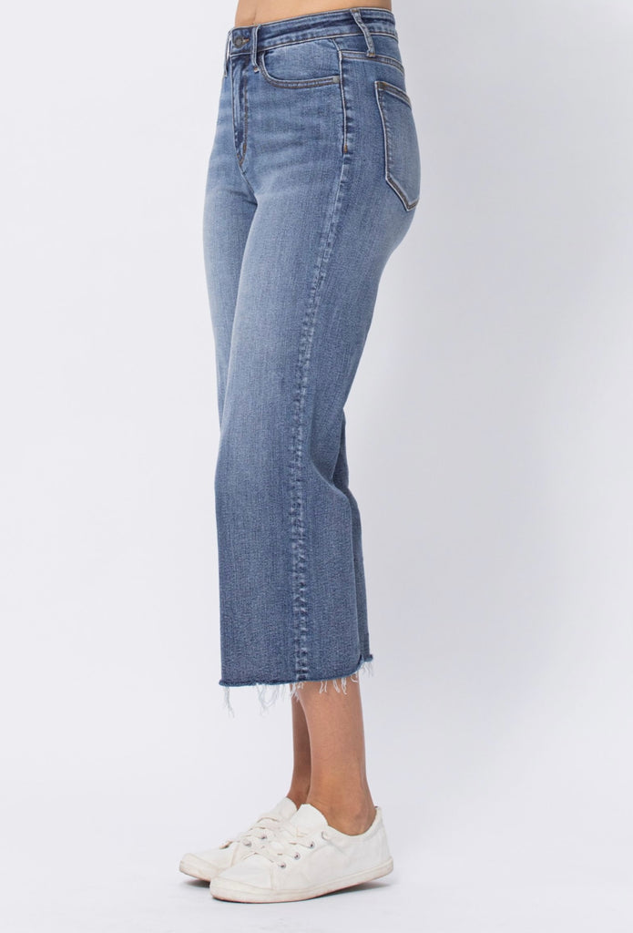 Raw Him Judy Blue Wide Leg Crop