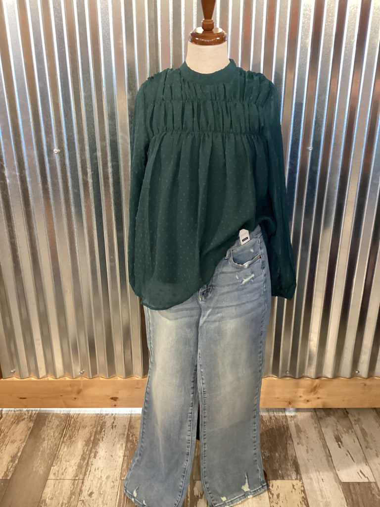 Andrée Forest Green Blouse