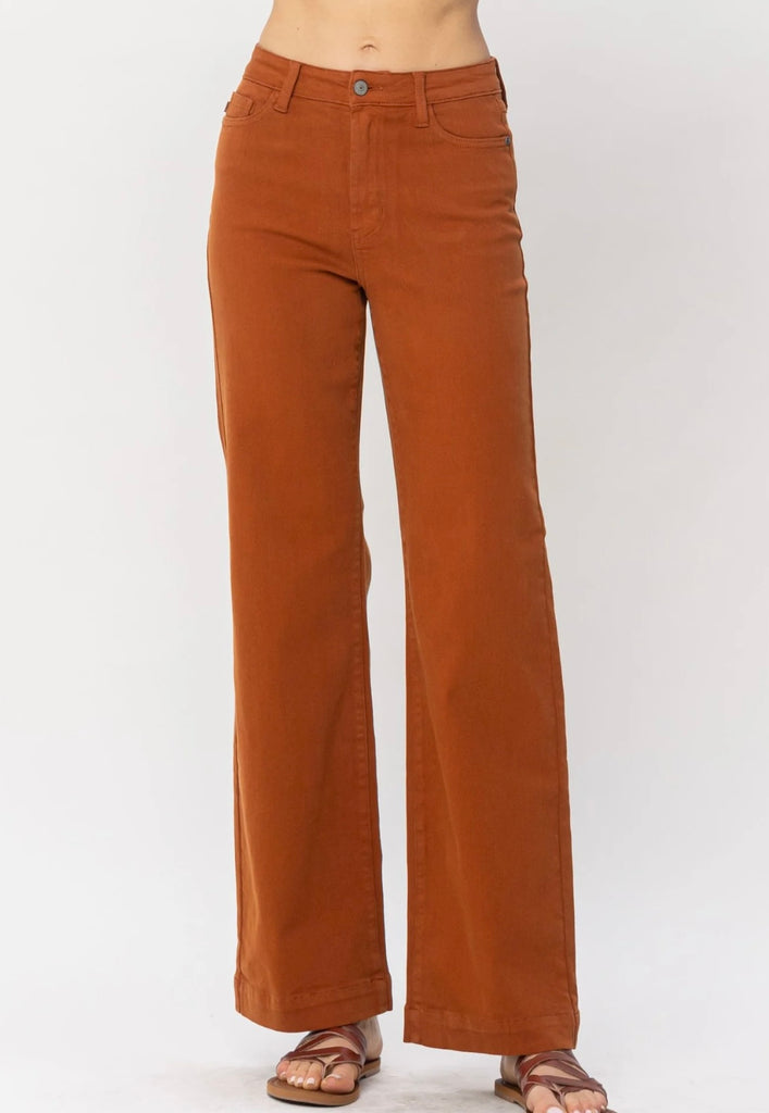 Judy Blue Auburn Orange Straight Jeans