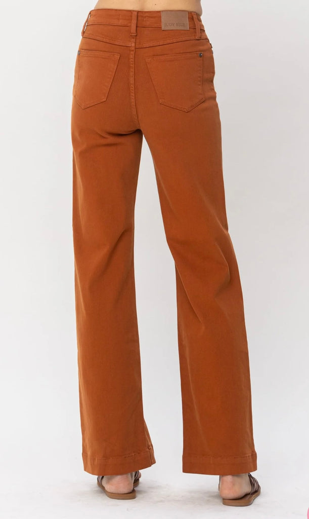 Judy Blue Auburn Orange Straight Jeans