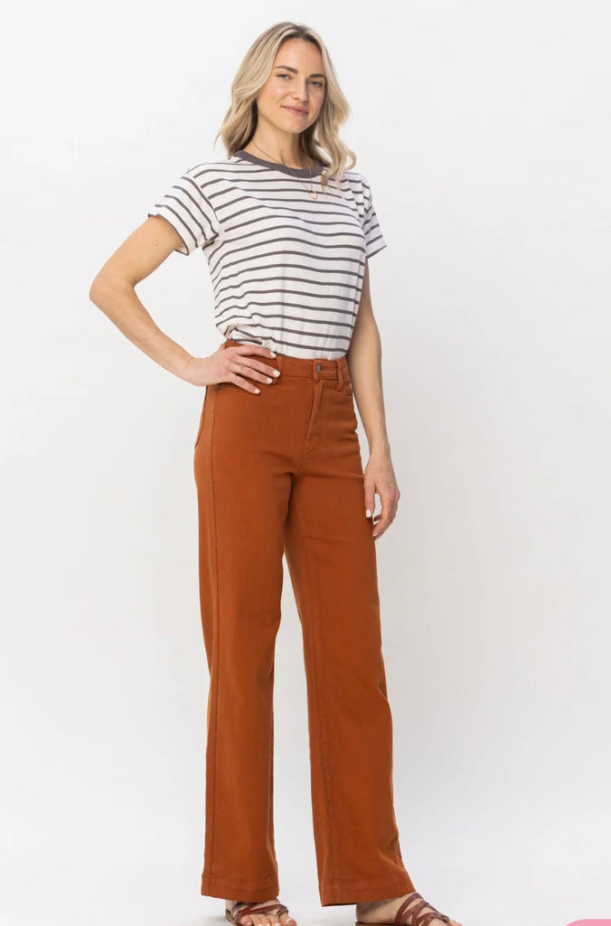 Judy Blue Auburn Orange Straight Jeans