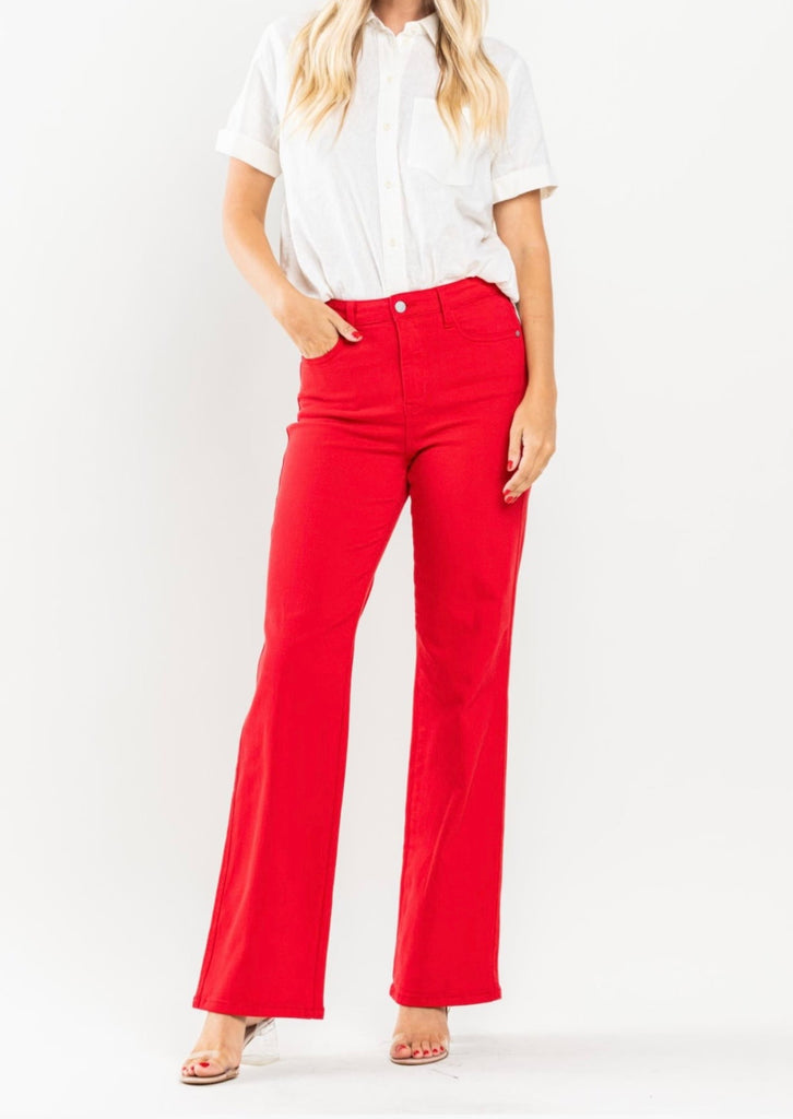 Judy Blue Red Straight Fit Jeans