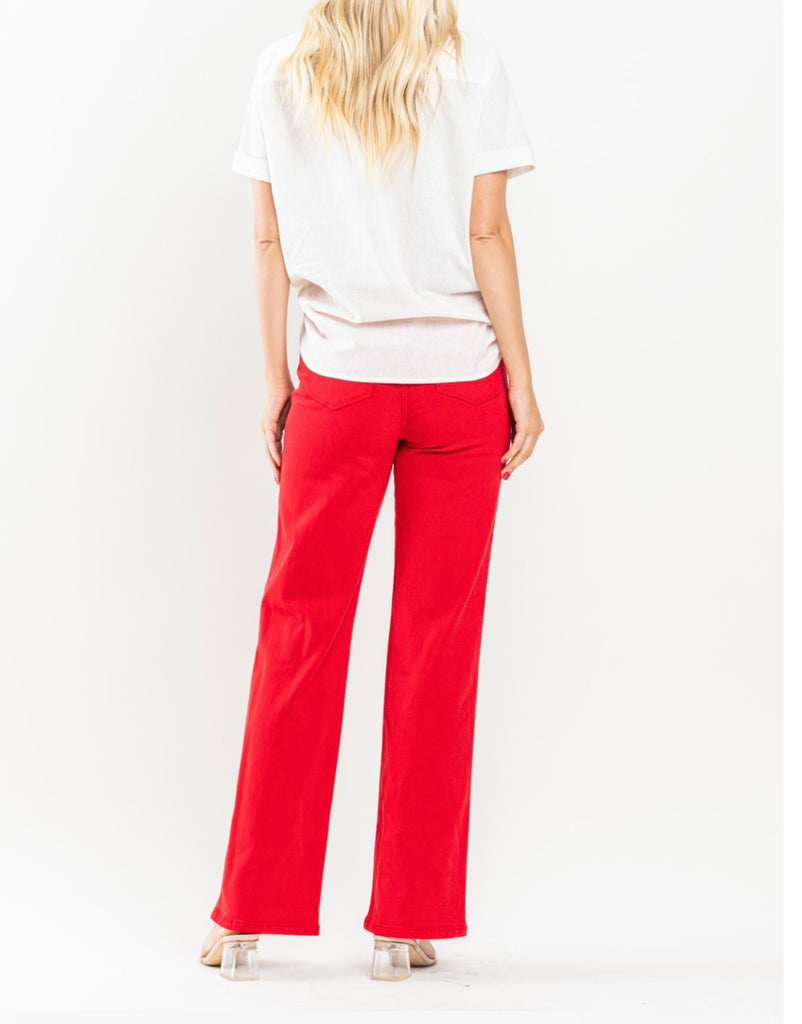 Judy Blue Red Straight Fit Jeans