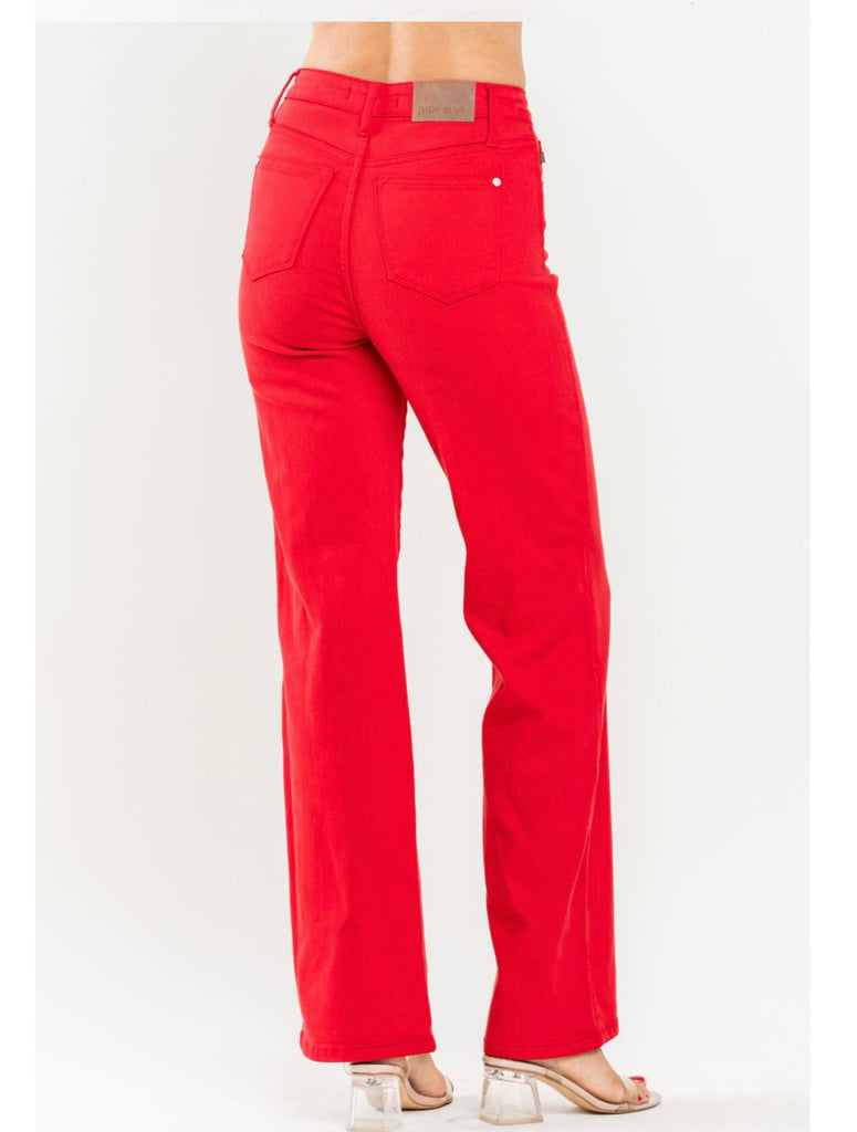 Judy Blue Red Straight Fit Jeans