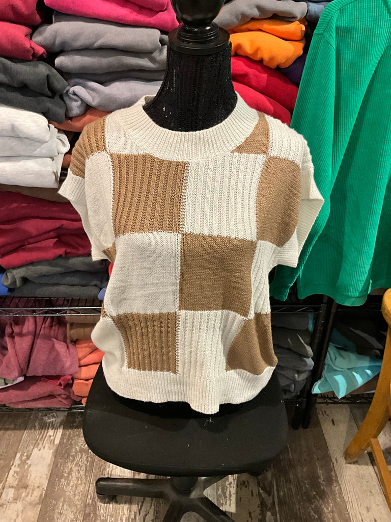 So Me Checked Summer Sweater