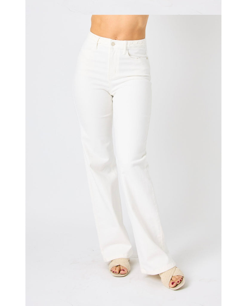 Judy Blue Straight Fit White Jeans