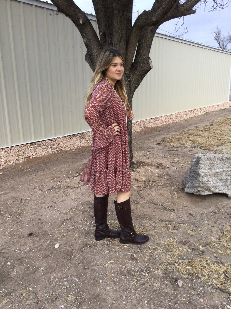 Floral Burgundy Dress